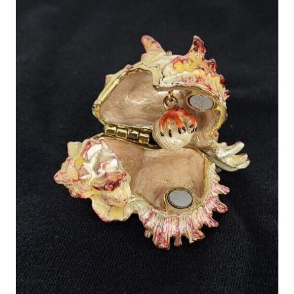 Monet Enamel Keepsake Hinged Collectible Trinket Box Gold "Hermit Crab" 2011 - Picture 3 of 9
